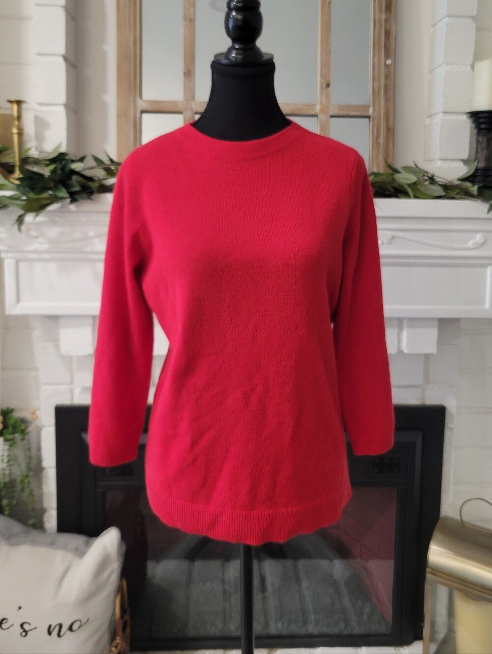 Talbots Red Classic Cashmere Sweater Medium